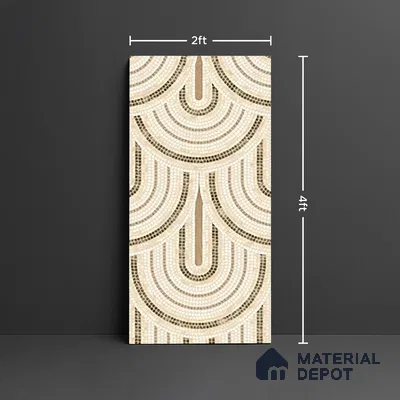 Patterned Wall Tile TL 09981 4 ft x 2 ft Beige Vitrified Matte Finish Tile - 9 mm | Ideal for Living Room,Bedroom,Bathroom,Kitchen
