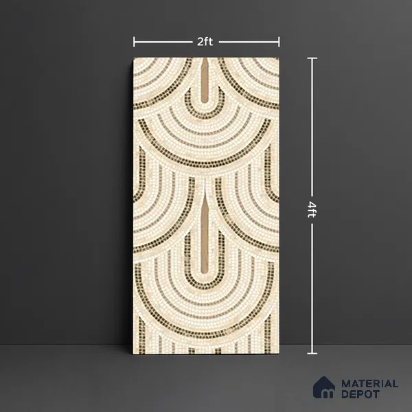 Patterned Wall Tile TL 09981 4 ft x 2 ft Beige Vitrified Matte Finish Tile - 9 mm | Ideal for Living Room,Bedroom,Bathroom,Kitchen