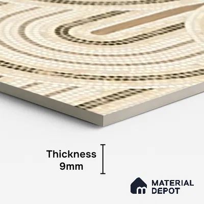 Patterned Wall Tile TL 09981 4 ft x 2 ft Beige Vitrified Matte Finish Tile - 9 mm | Ideal for Living Room,Bedroom,Bathroom,Kitchen