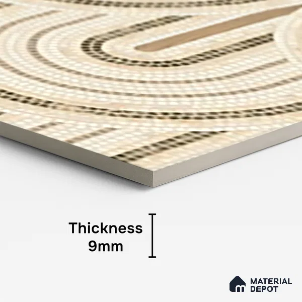 Patterned Wall Tile TL 09981 4 ft x 2 ft Beige Vitrified Matte Finish Tile - 9 mm | Ideal for Living Room,Bedroom,Bathroom,Kitchen