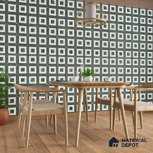 Highlighter Wall Tile TL 07473 Matrix Green 4 ft x 2 ft Green Vitrified Matte Finish Tile - 9 mm | Suitable For Bathroom, Accent/Feature Wall, Dining Area