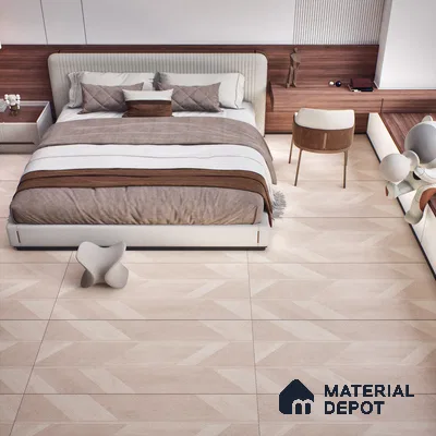 Wooden  Tile TL 07546 Parquet Silver 4 ft x 2 ft GVT Vitrified Matte Finish - 9 mm | 3 Random Design (Sample)