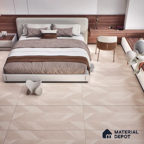 Wooden  Tile TL 07546 Parquet Silver 4 ft x 2 ft GVT Vitrified Matte Finish - 9 mm | 3 Random Design