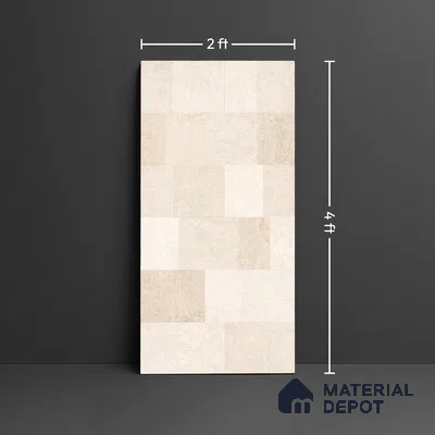 Punch Wall Tile TL 09944 4 ft x 2 ft Cream Vitrified Matte Finish Tile - 9 mm | Ideal for Living Room, Bedroom, Bathroom, Kitchen