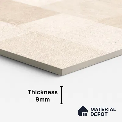 Punch Wall Tile TL 09944 4 ft x 2 ft Cream Vitrified Matte Finish Tile - 9 mm | Ideal for Living Room, Bedroom, Bathroom, Kitchen