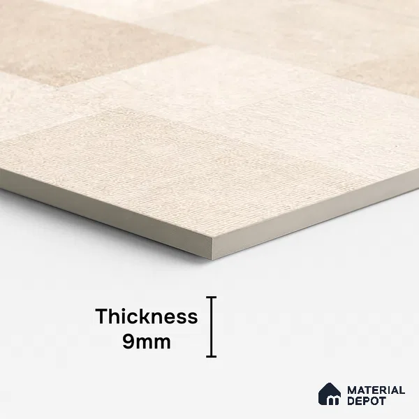Punch Wall Tile TL 09944 4 ft x 2 ft Cream Vitrified Matte Finish Tile - 9 mm | Ideal for Living Room, Bedroom, Bathroom, Kitchen