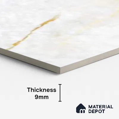 Marble Floor & Wall Tile TL 09928 B 4 ft x 2 ft White Vitrified Matte Finish Tile - 9 mm | Ideal for Living Room,Bedroom,Bathroom,Kitchen