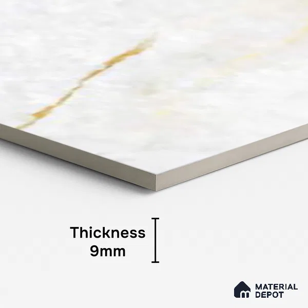 Marble Floor & Wall Tile TL 09928 B 4 ft x 2 ft White Vitrified Matte Finish Tile - 9 mm | Ideal for Living Room,Bedroom,Bathroom,Kitchen