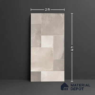Stone Wall Tile TL 09973 B 4 ft x 2 ft Grey Vitrified Matte Finish Tile - 9 mm | Ideal for Living Room,Bedroom,Bathroom,Kitchen