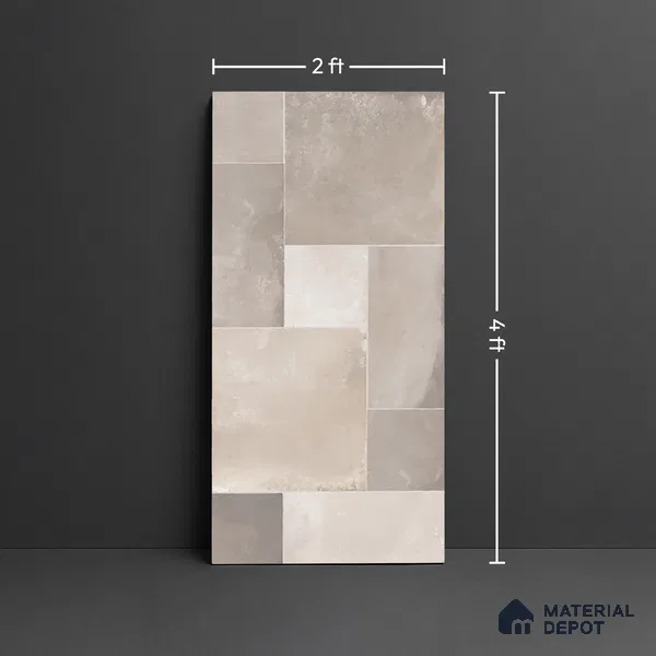 Stone Wall Tile TL 09973 B 4 ft x 2 ft Grey Vitrified Matte Finish Tile - 9 mm | Ideal for Living Room,Bedroom,Bathroom,Kitchen