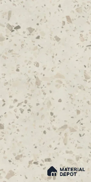 Terrazzo Floor & Wall Tile TL 08117 SG Peperino Blanco 4 ft x 2 ft Vitrified Matte Finish - 9 mm | Random 4