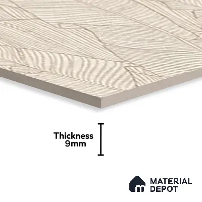 Highlighter Wall Tile TL 07499 Accosto Beige Decor 4 ft x 2 ft Beige Vitrified Matte Finish Decor Tile - 9 mm | Ideal for Living Room, Bathroom, Kitchen