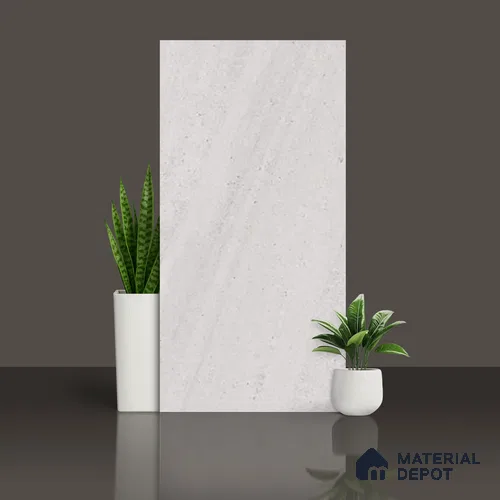 Stone Wall & Floor Tile TL 09933 B 4 ft x 2 ft Silver Vitrified Matte Finish Tile - 9 mm | Ideal for Living Room, Bedroom, Bathroom, Kitchen