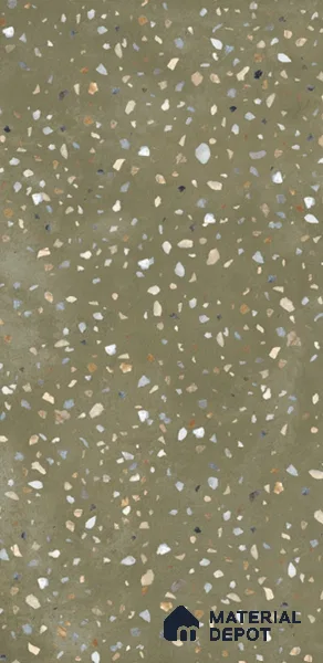 Terrazzo Wall & Floor Tile TL 07612 B Cotto Terrazzo Olive 4 ft x 2 ft GVT Vitrified Matte Finish - 9 mm