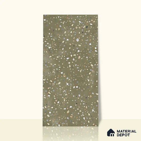 Terrazzo Wall & Floor Tile TL 07612 B Cotto Terrazzo Olive 4 ft x 2 ft GVT Vitrified Matte Finish - 9 mm