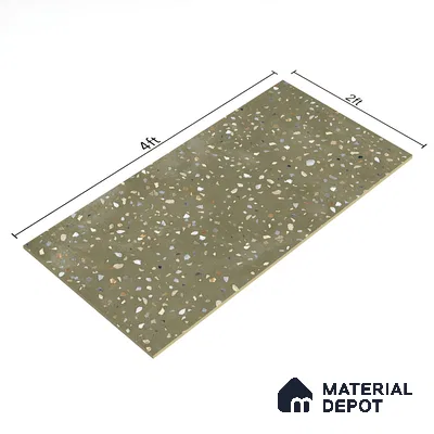 Terrazzo Wall & Floor Tile TL 07612 B Cotto Terrazzo Olive 4 ft x 2 ft GVT Vitrified Matte Finish - 9 mm
