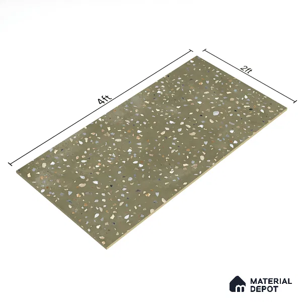 Terrazzo Wall & Floor Tile TL 07612 B Cotto Terrazzo Olive 4 ft x 2 ft GVT Vitrified Matte Finish - 9 mm