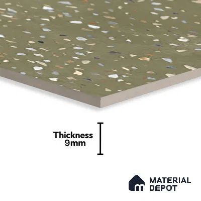 Terrazzo Wall & Floor Tile TL 07612 B Cotto Terrazzo Olive 4 ft x 2 ft GVT Vitrified Matte Finish - 9 mm
