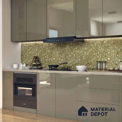 Terrazzo Wall & Floor Tile TL 07612 B Cotto Terrazzo Olive 4 ft x 2 ft GVT Vitrified Matte Finish - 9 mm