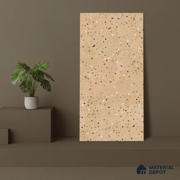 Terrazzo Wall & Floor Tile TL 07612 C Cotto Terrazzo Sand 4 ft x 2 ft GVT Vitrified Matte Finish - 9 mm