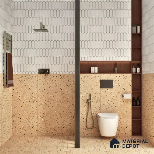Terrazzo Wall & Floor Tile TL 07612 C Cotto Terrazzo Sand 4 ft x 2 ft GVT Vitrified Matte Finish - 9 mm