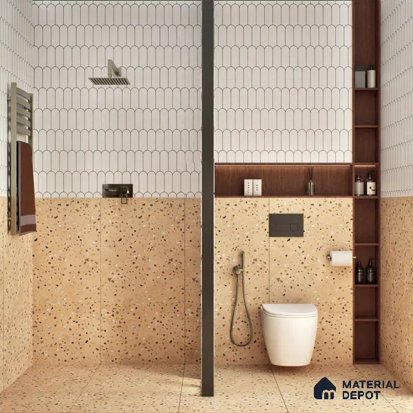 Terrazzo Wall & Floor Tile TL 07612 C Cotto Terrazzo Sand 4 ft x 2 ft GVT Vitrified Matte Finish - 9 mm
