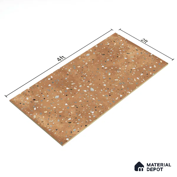 Terrazzo Wall & Floor Tile TL 07612 D Cotto Terrazzo Gold 4 ft x 2 ft GVT Vitrified Matte Finish - 9 mm (Sample)