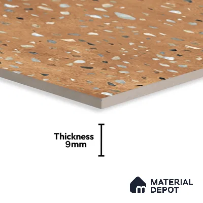 Terrazzo Wall & Floor Tile TL 07612 D Cotto Terrazzo Gold 4 ft x 2 ft GVT Vitrified Matte Finish - 9 mm (Sample)
