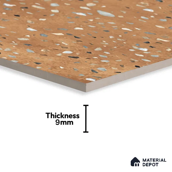 Terrazzo Wall & Floor Tile TL 07612 D Cotto Terrazzo Gold 4 ft x 2 ft GVT Vitrified Matte Finish - 9 mm (Sample)