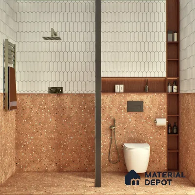 Terrazzo Wall & Floor Tile TL 07612 D Cotto Terrazzo Gold 4 ft x 2 ft GVT Vitrified Matte Finish - 9 mm (Sample)
