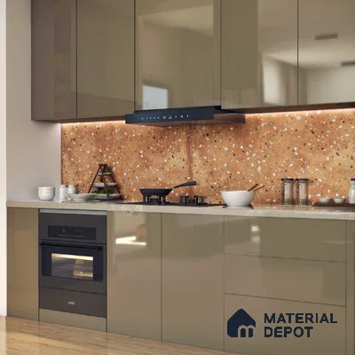 Terrazzo Wall & Floor Tile TL 07612 D Cotto Terrazzo Gold 4 ft x 2 ft GVT Vitrified Matte Finish - 9 mm (Sample)