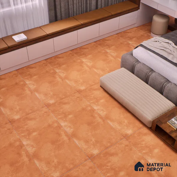 Cement Wall & Floor Tile TL 07612 H Cotto Rosso 4 ft x 2 ft GVT Vitrified Matte Finish - 9 mm (Sample)