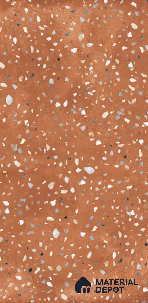 Terrazzo Wall & Floor Tile TL 07612 I Cotto Terrazo Red 4 ft x 2 ft GVT Vitrified Matte Finish - 9 mm (Sample)