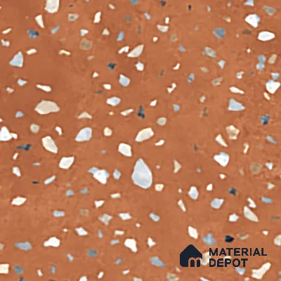 Terrazzo Wall & Floor Tile TL 07612 I Cotto Terrazo Red 4 ft x 2 ft GVT Vitrified Matte Finish - 9 mm (Sample)