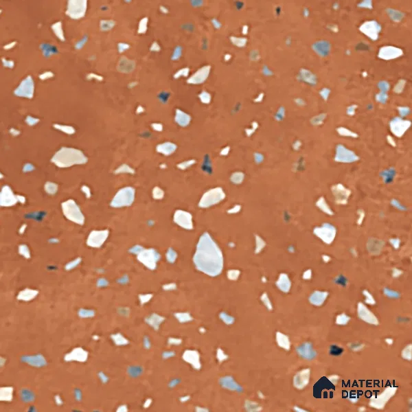 Terrazzo Wall & Floor Tile TL 07612 I Cotto Terrazo Red 4 ft x 2 ft GVT Vitrified Matte Finish - 9 mm (Sample)