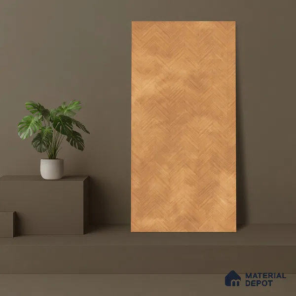 Patterned Wall & Floor Tile TL 07612 T Cotto Herringbone Gold Decor 4 ft x 2 ft GVT Vitrified Matte Finish - 9 mm