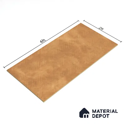 Patterned Wall & Floor Tile TL 07612 T Cotto Herringbone Gold Decor 4 ft x 2 ft GVT Vitrified Matte Finish - 9 mm