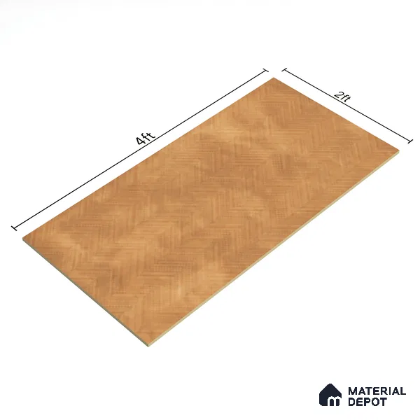 Patterned Wall & Floor Tile TL 07612 T Cotto Herringbone Gold Decor 4 ft x 2 ft GVT Vitrified Matte Finish - 9 mm
