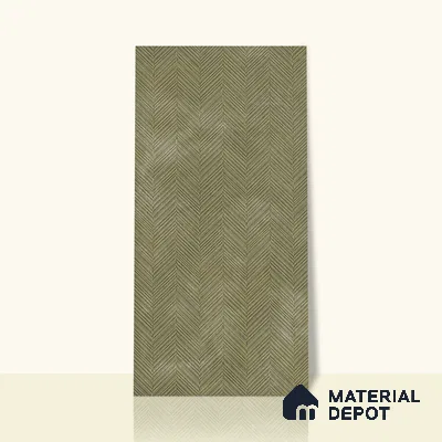 Patterned Wall & Floor Tile TL 07612 Cotto Herringbone Olive Decor 4 ft x 2 ft GVT Vitrified Matte Finish - 9 mm