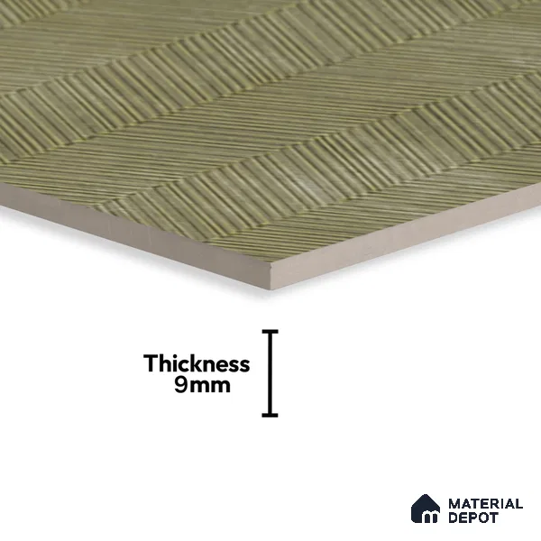 Patterned Wall & Floor Tile TL 07612 Cotto Herringbone Olive Decor 4 ft x 2 ft GVT Vitrified Matte Finish - 9 mm