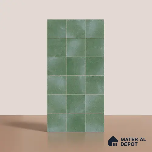 Stone Wall & Floor Tile TL 09957 4 ft x 2 ft Green Vitrified Matte Finish Tile - 9 mm | Ideal for Living Room,Bedroom,Bathroom,Kitchen