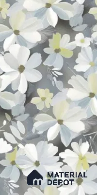 Floral Wall Tile TL 09918 4 ft x 2 ft White Vitrified Matte Finish Tile - 9 mm | Suitable for Bathroom, Accent/Feature Wall, Dining Area