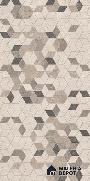 Hexagonal Look Wall Tile TL 08091 C CV Caspain Decor 4 ft x 2 ft Vitrified Matte Finish - 9 mm