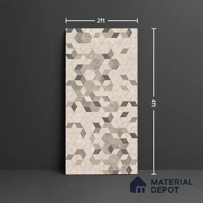Hexagonal Look Wall Tile TL 08091 C CV Caspain Decor 4 ft x 2 ft Vitrified Matte Finish - 9 mm
