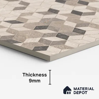 Hexagonal Look Wall Tile TL 08091 C CV Caspain Decor 4 ft x 2 ft Vitrified Matte Finish - 9 mm
