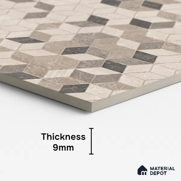 Hexagonal Look Wall Tile TL 08091 C CV Caspain Decor 4 ft x 2 ft Vitrified Matte Finish - 9 mm