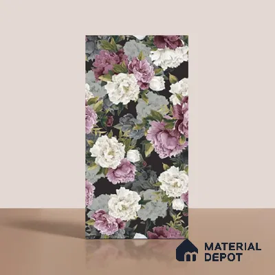 Floral Wall Tile TL 09925 4 ft x 2 ft Purple Vitrified Matte Finish Tile - 9 mm | Ideal for Living Room,Bedroom,Bathroom,Kitchen (Sample)