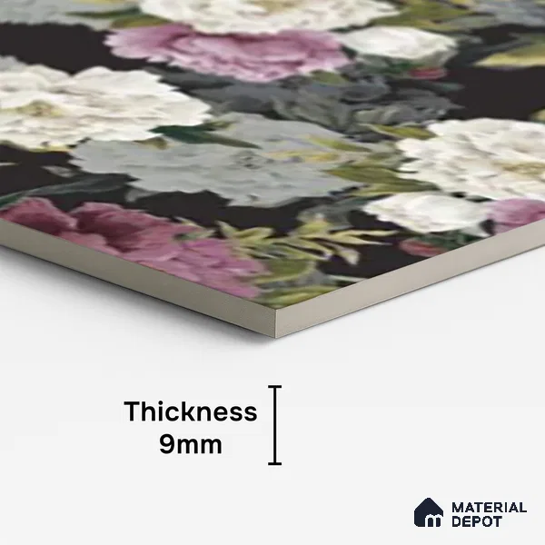 Floral Wall Tile TL 09925 4 ft x 2 ft Purple Vitrified Matte Finish Tile - 9 mm | Ideal for Living Room,Bedroom,Bathroom,Kitchen (Sample)
