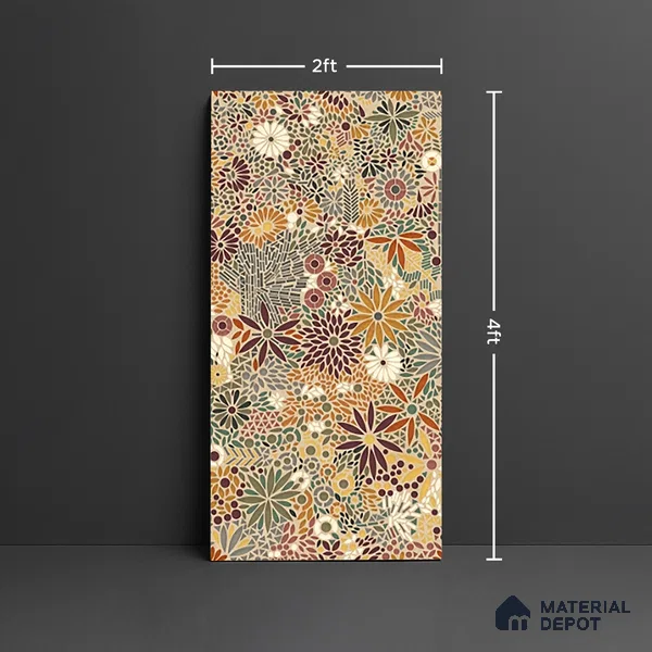 Moroccan Wall Tile TL 09971 B 4 ft x 2 ft Ivory Vitrified Matte Finish Tile - 9 mm | Ideal for Living Room,Bedroom,Bathroom,Kitchen