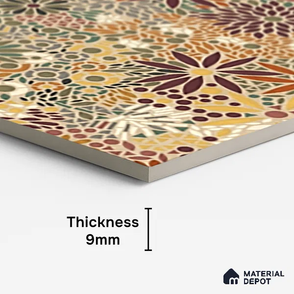 Moroccan Wall Tile TL 09971 B 4 ft x 2 ft Ivory Vitrified Matte Finish Tile - 9 mm | Ideal for Living Room,Bedroom,Bathroom,Kitchen